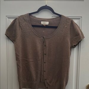 Sonoma Brown Short Sleeve Cardigan